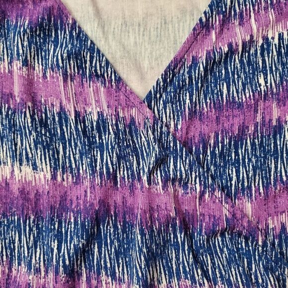 💚Mercer & Madison Purple & Blue Faux Wrap Around Dress XLarge - Picture 4 of 8